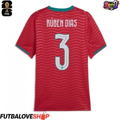 Dres Portugalsko Ruben Dias #3 Domáci pre Ženy MS 2026 Krátky Rukáv